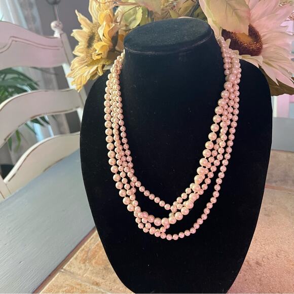 J.Crew Multi Strand Faux Pearl Necklace - Picture 1 of 8